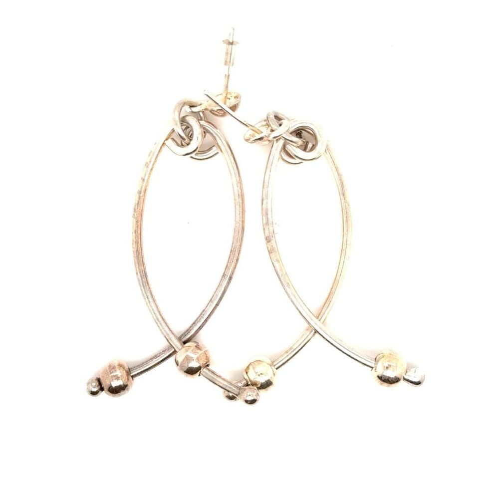 Silver Fish‎ Beaded Earrings